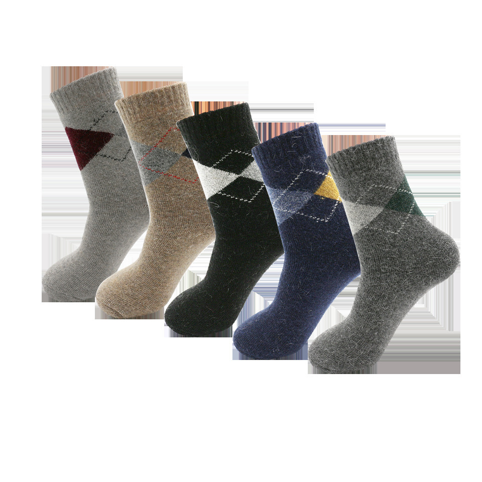 Men's Socks Men Wool Merino Socks for Winter Thermal Warm Thick Hiking Boot Heavy Soft Cozy Socks for Cold Weather 5 Pack 220923