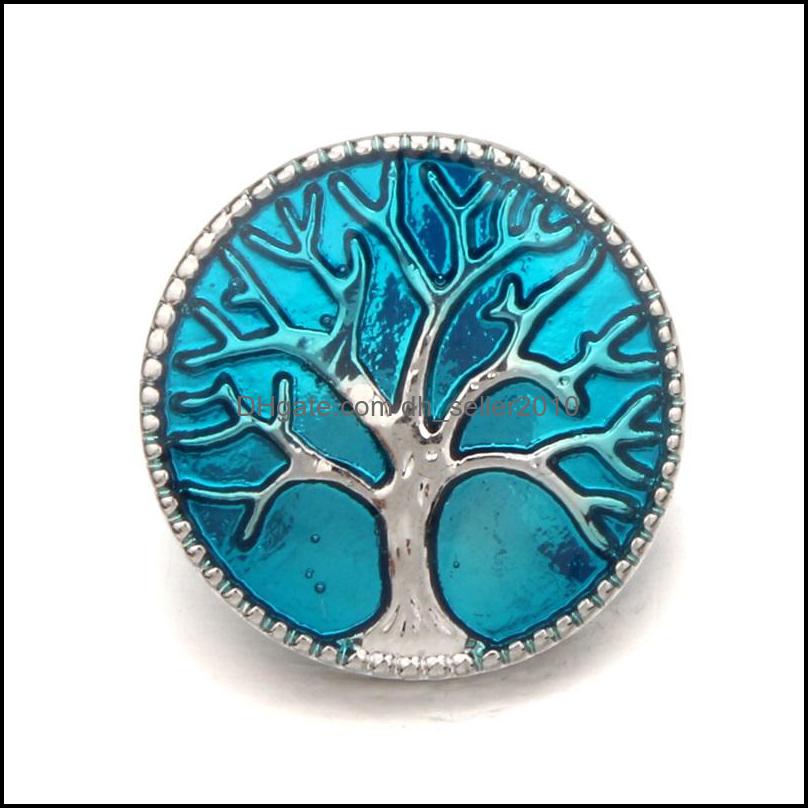 Clasps Hooks 18Mm Diy Clasps Tree Of Life Bracelets Necklace Snap Buttons Fashion Jewelry Accessories Components 1 3Tz Q2 Drop Deliv Dh8Ah