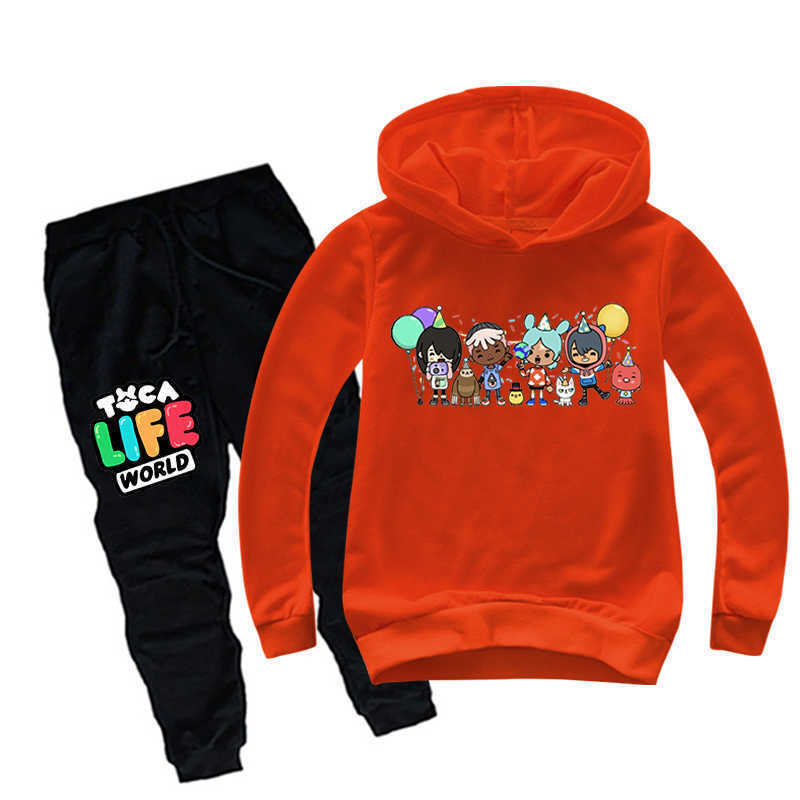 Clothing Sets Toca Life World Kids Boys Clothing Sets Game Toca Boca Life World Long Sleeve O-Neck Harajuku Hoodies Tops Pants children Suit T220919