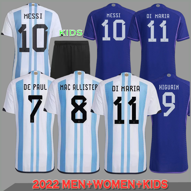2022 2023 Argentina soccer Jersey 22/23 MESSIS MAC ALLISTER DYBALA DI MARIA MARTINEZ DE PAUL MARADONA kids kit Men women football shirt Fans player Version, Away
2022 2023 Argentina soccer Jersey 22/23 MESSIS MAC ALLISTER DYBALA DI MARIA MARTINEZ DE PAUL MARADONA kids kit Men women football shirt Fans player Version, Away