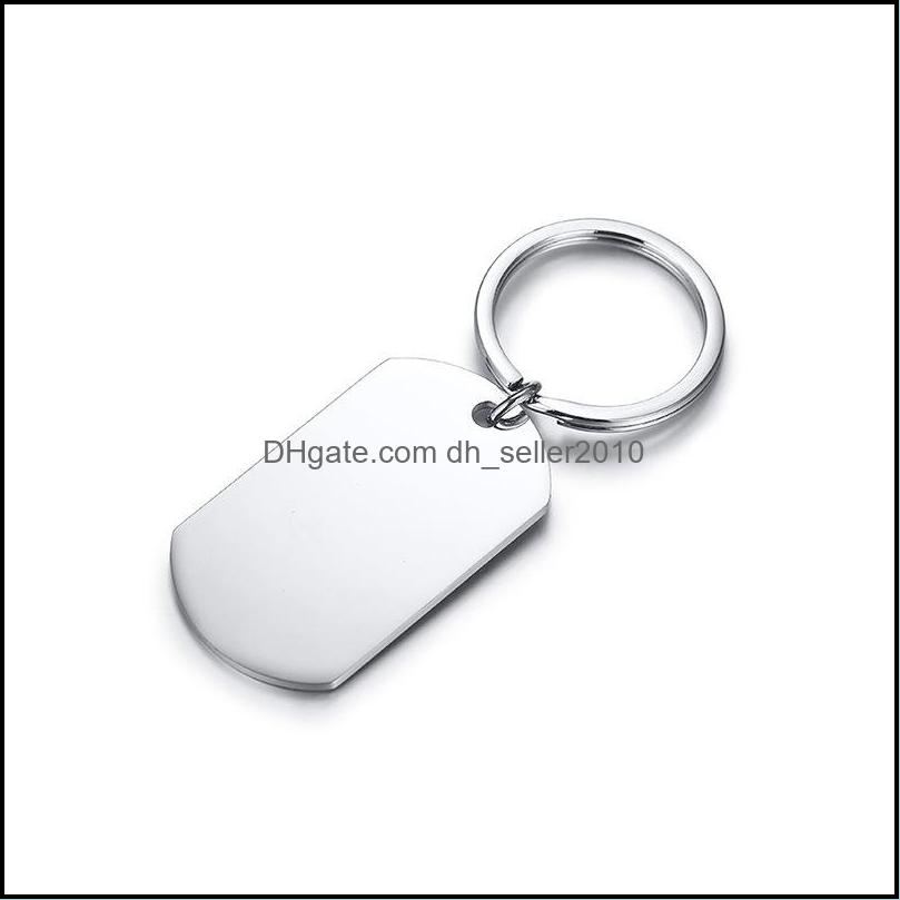 Charms 50X28Mm Stainless Steel Blank Dog Tag Engraving Charms Custom Personalized Pendant For Necklace Keychain Diy Making Jewelry Dr Dhvfq