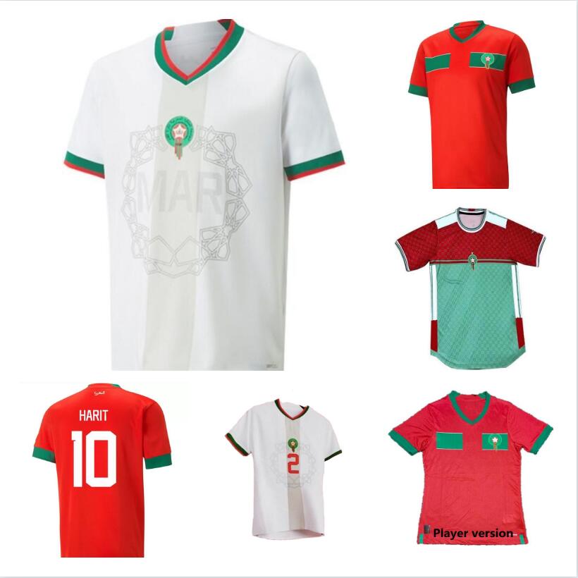 Morocco Soccer Jersey Maillot Maroc 2022 2023 Home Red Away White HAKIMI ZIYECH ALIOUI MUNIR 22 23 Mens Maillots de foot
Morocco Soccer Jersey Maillot Maroc 2022 2023 Home Red Away White HAKIMI ZIYECH ALIOUI MUNIR 22 23 Mens Maillots de foot