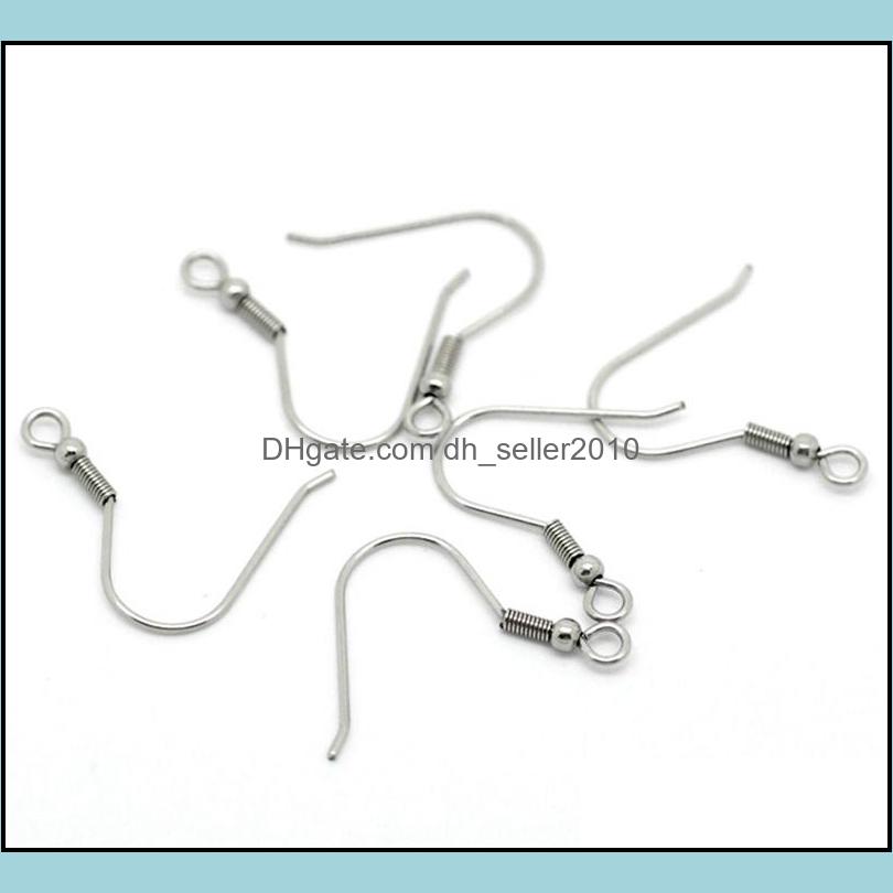 Clasps Hooks Wholesale 500Pcs/Lot Diy Jewelry Making Findings Earring Hook Coil Ear Wire Ball End 18Mm 15 W2 Drop Delivery 2021 Compo Dhwhf