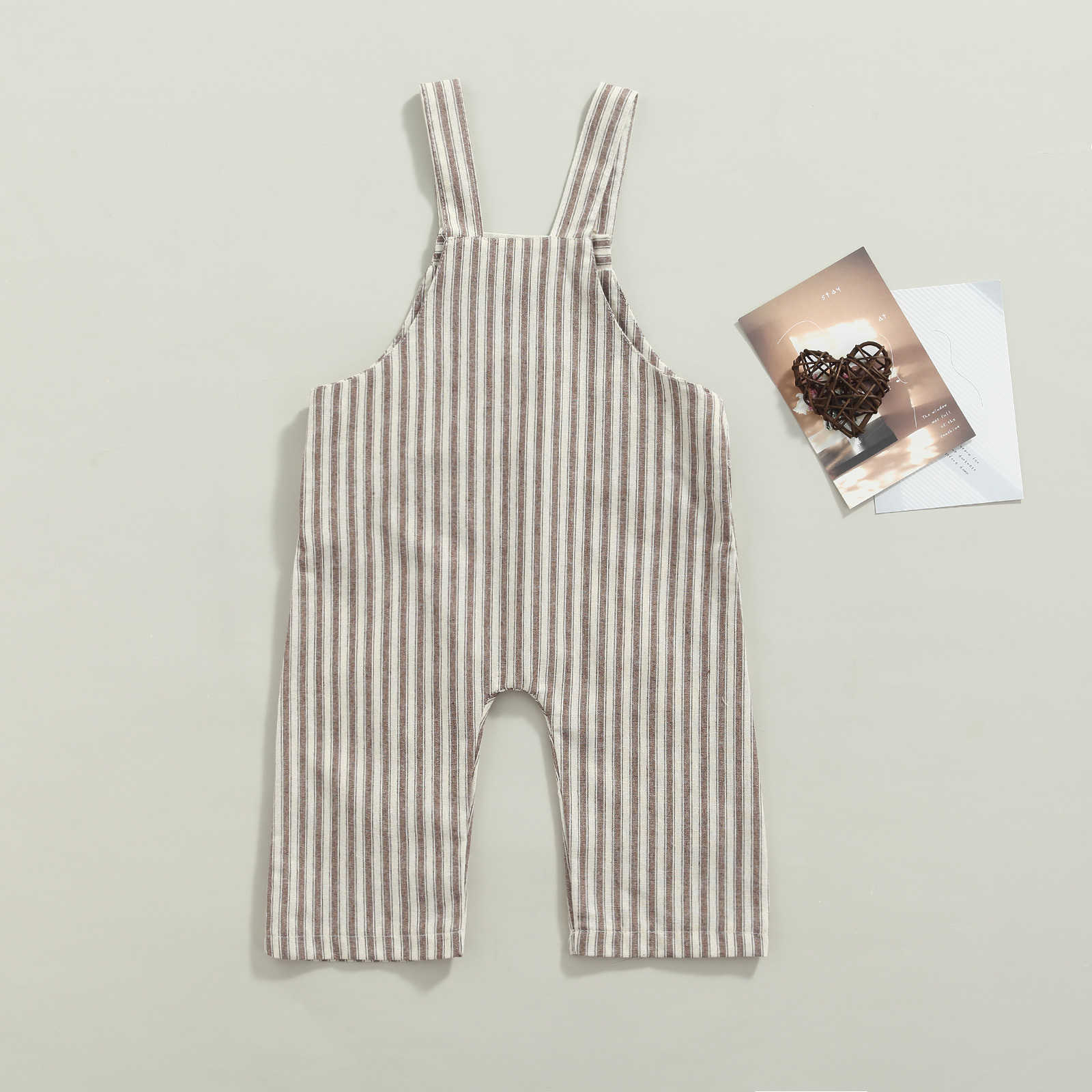 Rompers New Newborn Baby Romper Jumpsuit Stripe Sleeveless Boys Girls Baby Button Casual Jarretel Romper Kid Overall J220922