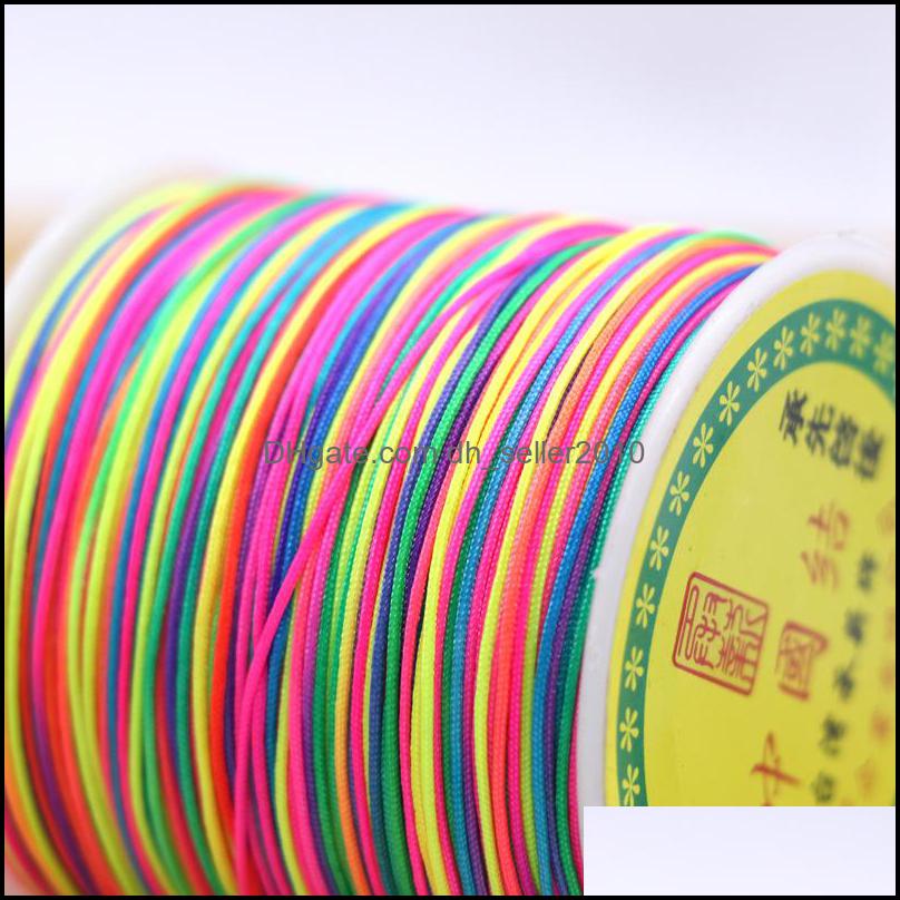 Cord Wire 10Meters/Lot 0.8/1.0Mm Nylon Cord Thread Chinese Knot Rame Bracelet Braided String Diy Tassels Beading Drop Delivery 2021 Dhx6F