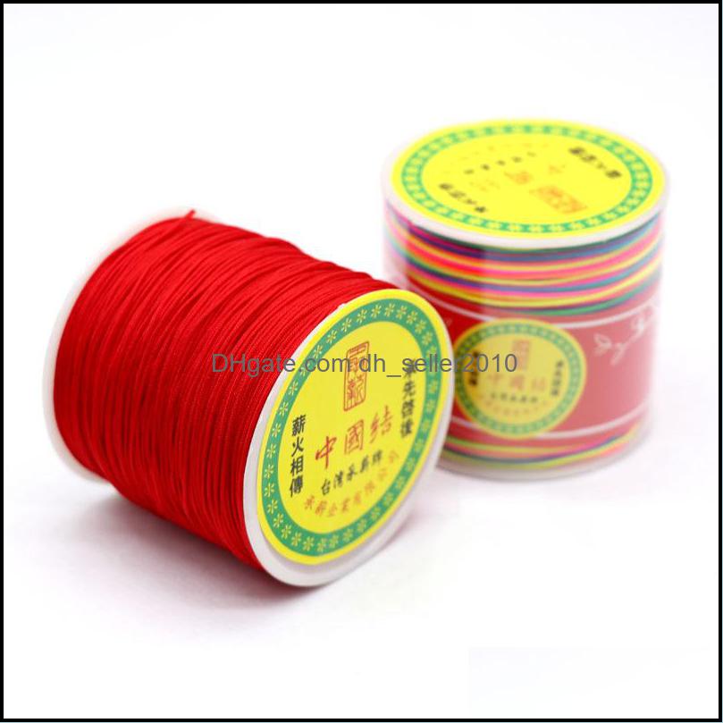 Cord Wire 10Meters/Lot 0.8/1.0Mm Nylon Cord Thread Chinese Knot Rame Bracelet Braided String Diy Tassels Beading Drop Delivery 2021 Dhx6F