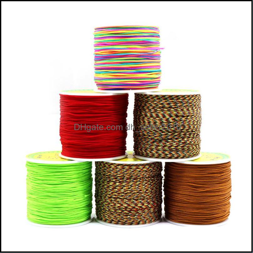 Cord Wire 10Meters/Lot 0.8/1.0Mm Nylon Cord Thread Chinese Knot Rame Bracelet Braided String Diy Tassels Beading Drop Delivery 2021 Dhx6F