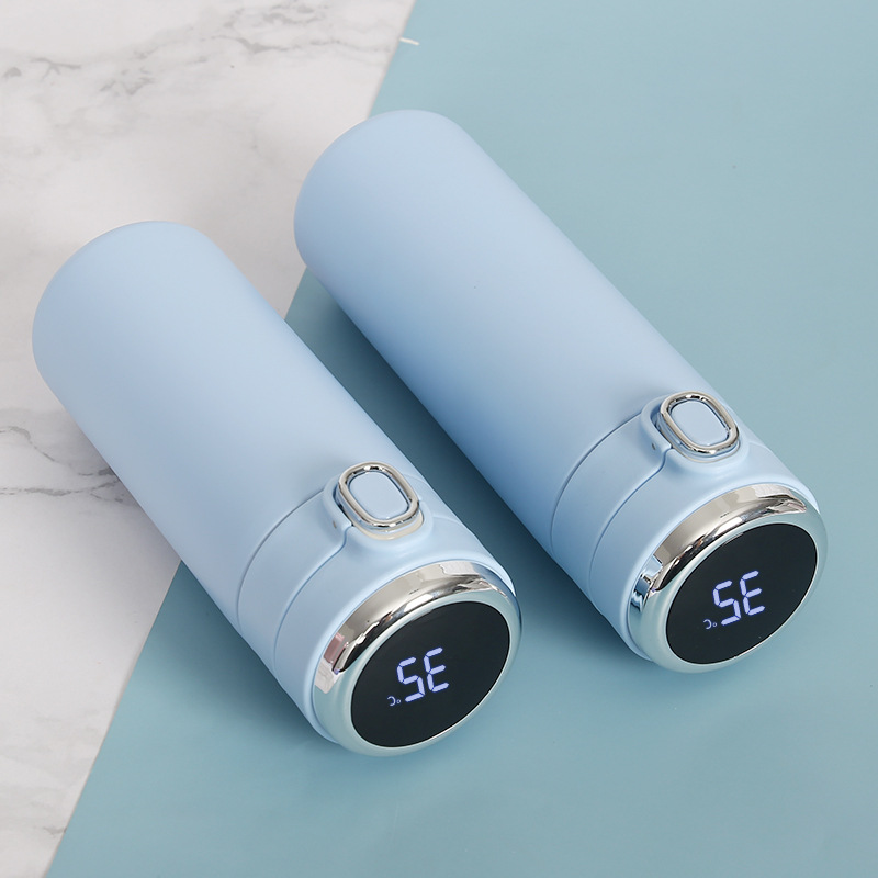 Smart Kids Stainless Steel Pea Thermos Tumbler Water Bottle Temperature Display Bounce Lid Vacuum Flask Coffee Cup Sublimation Bla2673542