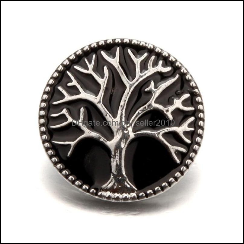 Clasps Hooks 18Mm Diy Clasps Tree Of Life Bracelets Necklace Snap Buttons Fashion Jewelry Accessories Components 1 3Tz Q2 Drop Deliv Dh8Ah