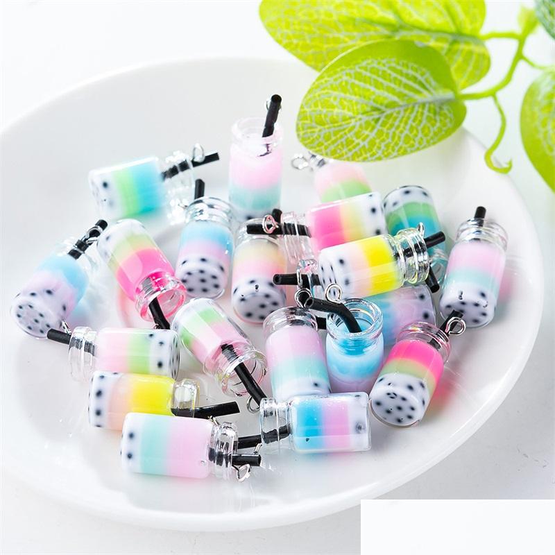 Charms Acrylic Transparent Glass Cup Charms 10Pcs/Set Fruits Sundae Colour Diy Earrings Necklace Charm Kids Women Jewelry Findings Co Dh2M1