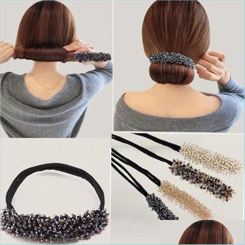 Hair Clips Barrettes Flower Meatball Head Hairpin Fluffy Simplicity Lazy Hairdresser Hair Clips Women Girl Rhinestone Hairwear Jewel Dhcw7