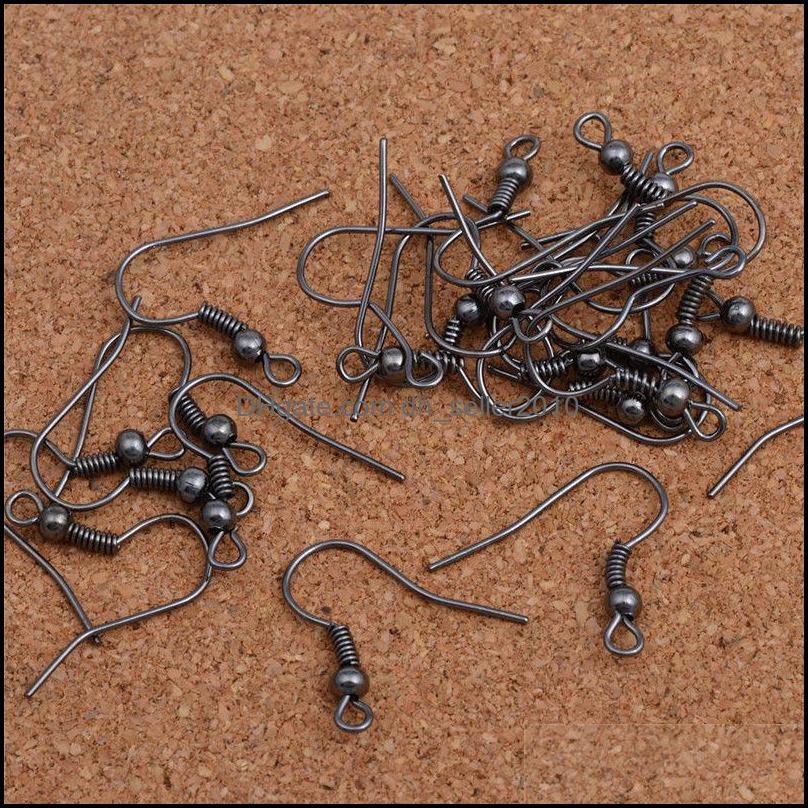 Clasps Hooks Wholesale 500Pcs/Lot Diy Jewelry Making Findings Earring Hook Coil Ear Wire Ball End 18Mm 15 W2 Drop Delivery 2021 Compo Dhwhf
