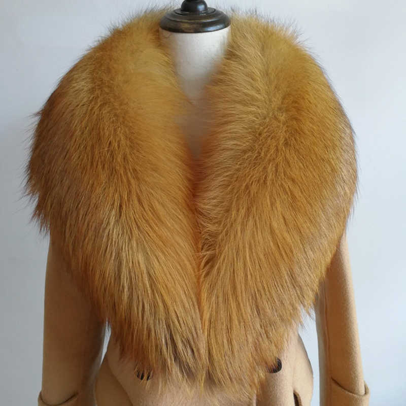 Scarves Real Fox Fur Collar For Women Men Coat Jket Shl Wraps Winter Warm Extra Large Size Neck Warmer Scarf Shls L260205