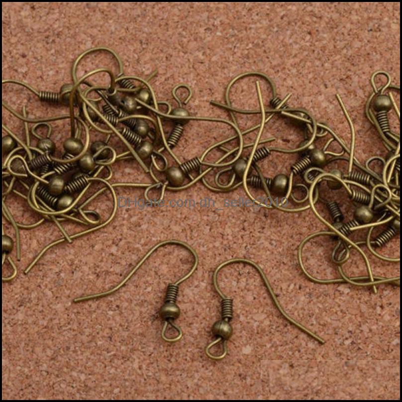 Clasps Hooks Wholesale 500Pcs/Lot Diy Jewelry Making Findings Earring Hook Coil Ear Wire Ball End 18Mm 15 W2 Drop Delivery 2021 Compo Dhwhf