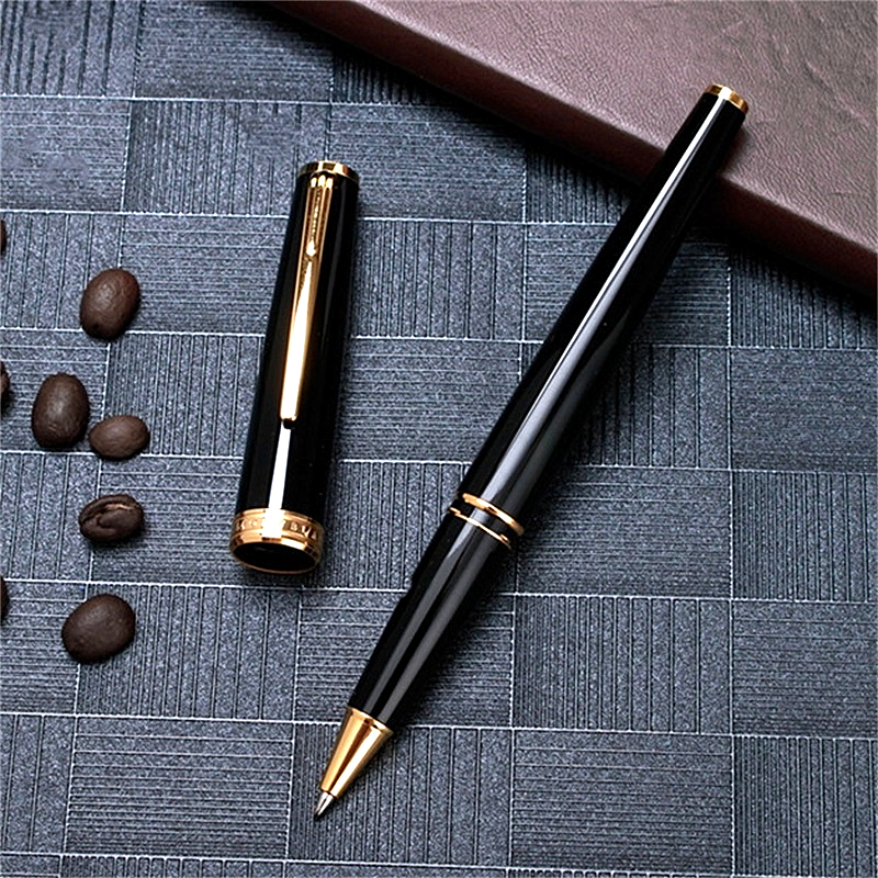 Promotion black ballpoint pen school office stationery luxurs gel Roller ball pens