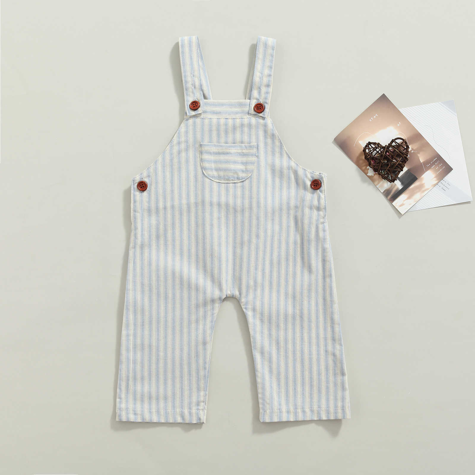 Rompers New Newborn Baby Romper Jumpsuit Stripe Sleeveless Boys Girls Baby Button Casual Jarretel Romper Kid Overall J220922