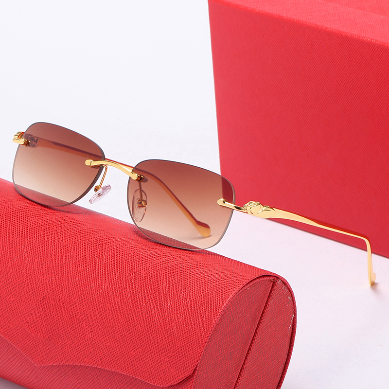 Pantherede Designer Sunglasses Mens Women Gold-plated Leopard head Women Modern Fashion Brand Optical Frame Ladies Panther Glasses Ribbon Logo Eyeglasses
