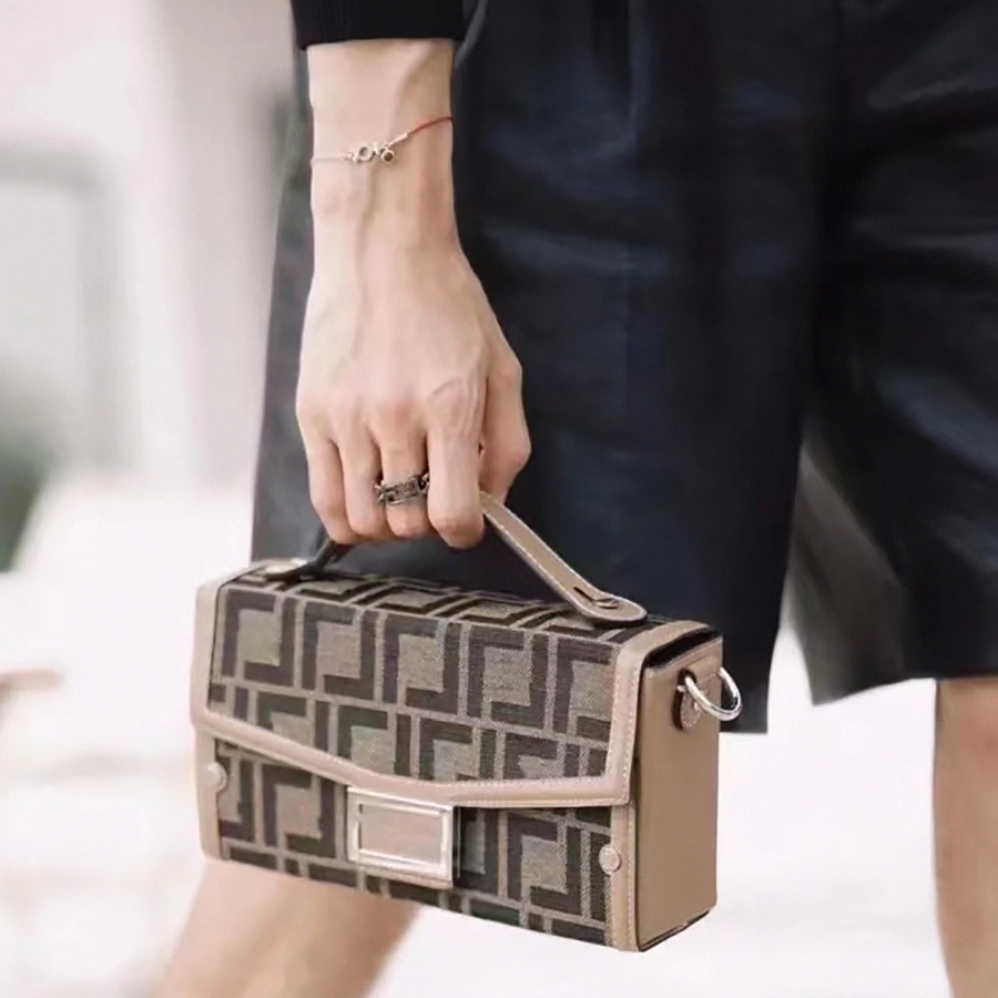 Fende Bag Baguette Soft Trunk Brown F fabric bag jacquard F motif Embellished beige leather 6 card holder slots palladium-finish metalware, White
Fende Bag Baguette Soft Trunk Brown F fabric bag jacquard F motif Embellished beige leather 6 card holder slots palladium-finish metalware, White