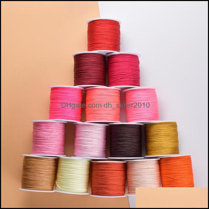 Cord Wire 10Meters/Lot 0.8/1.0Mm Nylon Cord Thread Chinese Knot Rame Bracelet Braided String Diy Tassels Beading Drop Delivery 2021 Dhx6F