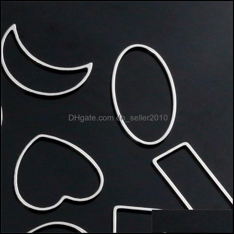 Other Jewelry Findings Components Aiovlo 10Pcs/Lot Stainless Steel Geometric Hollow Frame Bezel Diy Earring Craft Pendants Making Sup Dhj7Z