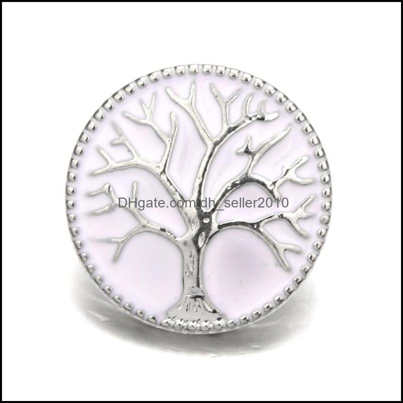 Clasps Hooks 18Mm Diy Clasps Tree Of Life Bracelets Necklace Snap Buttons Fashion Jewelry Accessories Components 1 3Tz Q2 Drop Deliv Dh8Ah