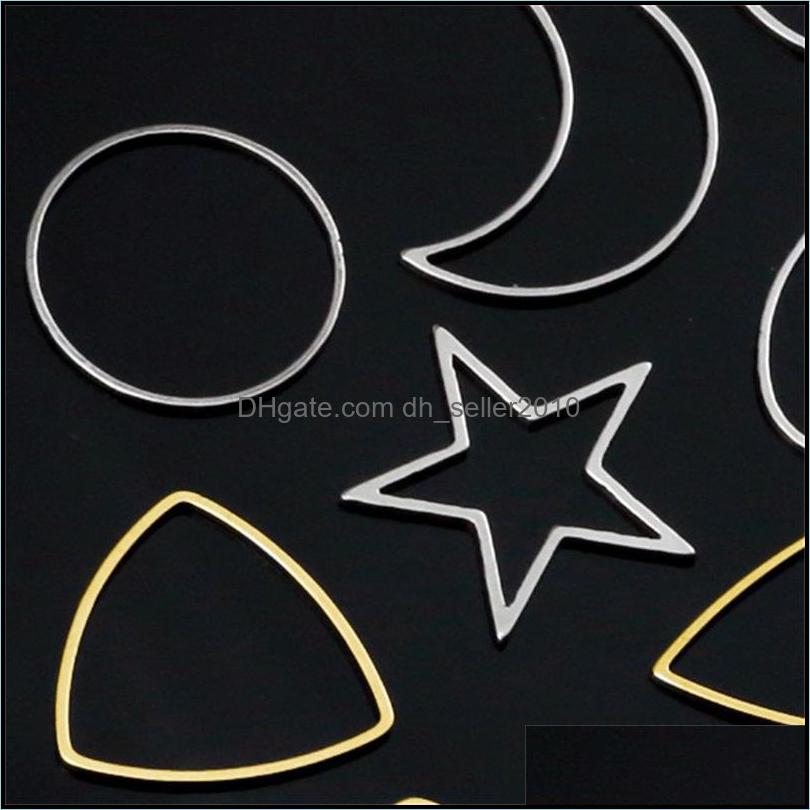 Other Jewelry Findings Components Aiovlo 10Pcs/Lot Stainless Steel Geometric Hollow Frame Bezel Diy Earring Craft Pendants Making Sup Dhj7Z