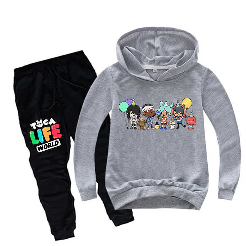 Clothing Sets Toca Life World Kids Boys Clothing Sets Game Toca Boca Life World Long Sleeve O-Neck Harajuku Hoodies Tops Pants children Suit T220919