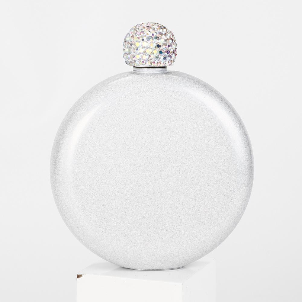 Holographic Glitter Spirit Flask 5oz Stainless Steel Hand size Flask with Rhinestone Cap Perfect Gift for Women GWB157135581734