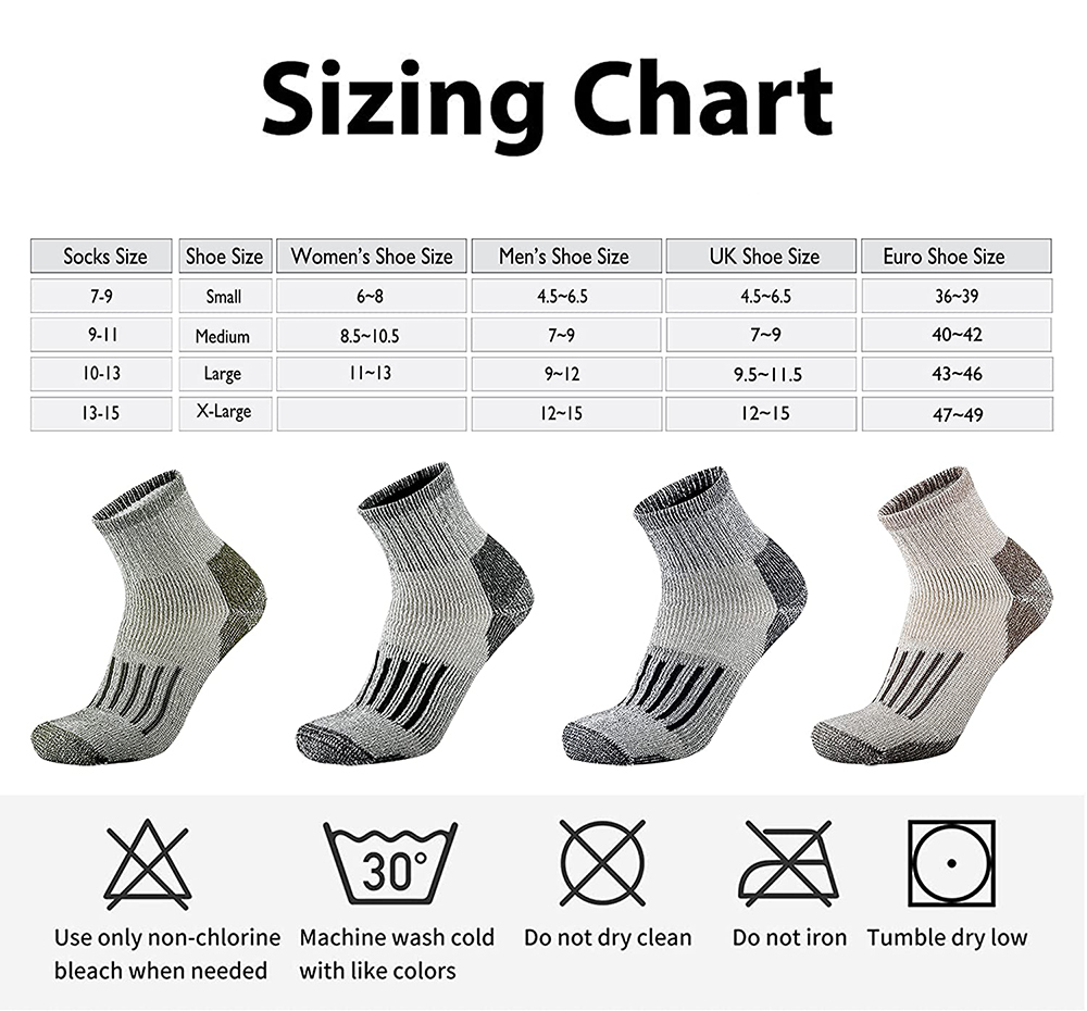 Men's Socks Hiking Merino Wool Men Winter Moisture Wicking Control Thermal Outdoor Ski Heavy Cushion Crew Quarter Low Cut 220923