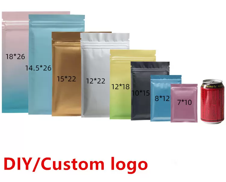 Matt Color Resealable Zip Mylar Bag Food Storage Aluminum Foil Bags plastic Smell Proof Pouch