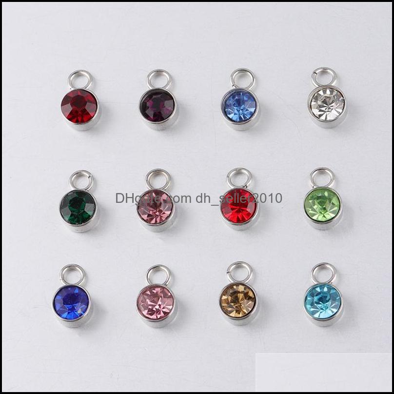 Charms 240Pcs/Lot Colorf 10X7Mm Birthstone Crystal Charms Floating For Handmade Birthday Jewelry Diy Bracelet And 126 W2 Drop Deliver Dh56Q