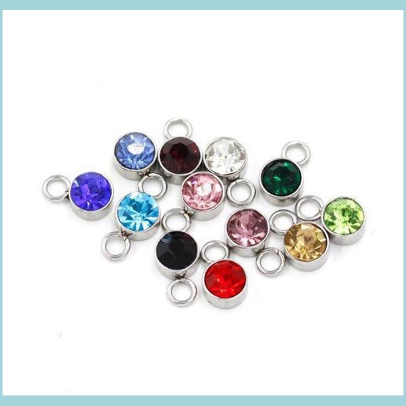 Charms 240Pcs/Lot Colorf 10X7Mm Birthstone Crystal Charms Floating For Handmade Birthday Jewelry Diy Bracelet And 126 W2 Drop Deliver Dh56Q