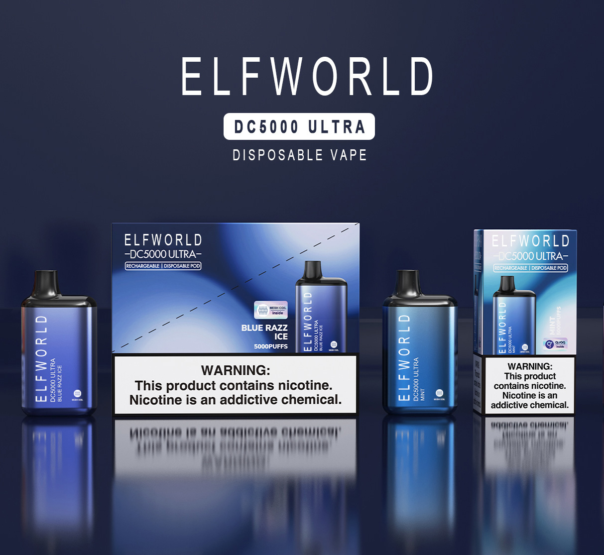 ELFWORLD DC5000 Ultra Rechargeable Battery Disposable Vape Pod 5000 Puffs 13ml 650 mAh
ELFWORLD DC5000 Ultra Rechargeable Battery Disposable Vape Pod 5000 Puffs 13ml 650 mAh