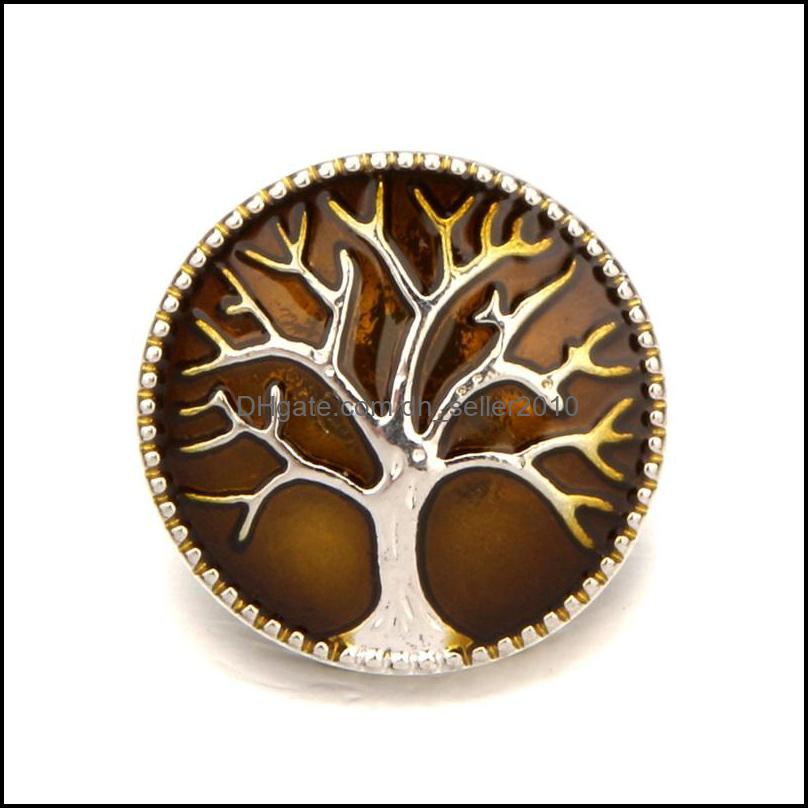 Clasps Hooks 18Mm Diy Clasps Tree Of Life Bracelets Necklace Snap Buttons Fashion Jewelry Accessories Components 1 3Tz Q2 Drop Deliv Dh8Ah