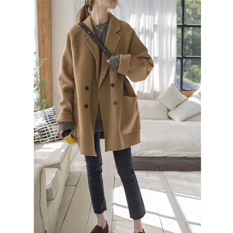 Women's Wool Blends Autumn and Winter Style Windbreaker Feminine Temperament Fashionable Woolen Coat Versatile European and American Wool Coa 220