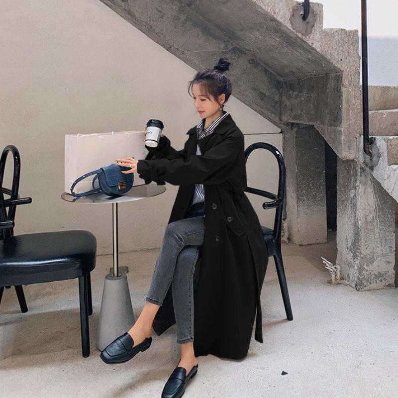 Coats Fashion Trench Women's Casual Ladies Work Wear Nice Windbreaker Black Women Clothes Woman Female OL Jacket Long Trench Coat Bat159 2