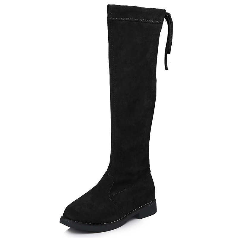 Boots 2021 New Girls Knee-high Long Princess Fashion Autumn Winter Black Red Brown Casual Children's Tall Kid Shoes T220925