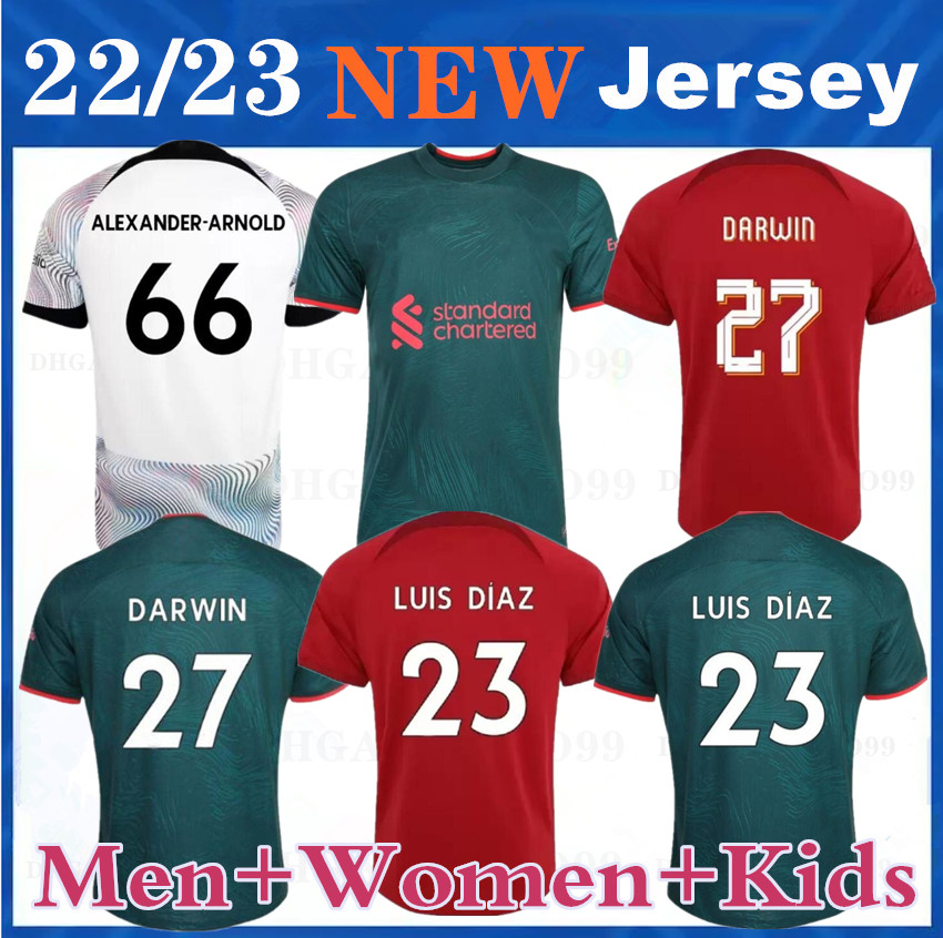 22 23 soccer jerseys home away 3rd DARWIN 2022 2023 Mohamed Diogo Luis DIaz Alexander Arnold football kit tops shirts men Women kids uniform Size XXXL 4XL
22 23 soccer jerseys home away 3rd DARWIN 2022 2023 Mohamed Diogo Luis DIaz Alexander Arnold football kit tops shirts men Women kids uniform Size XXXL 4XL