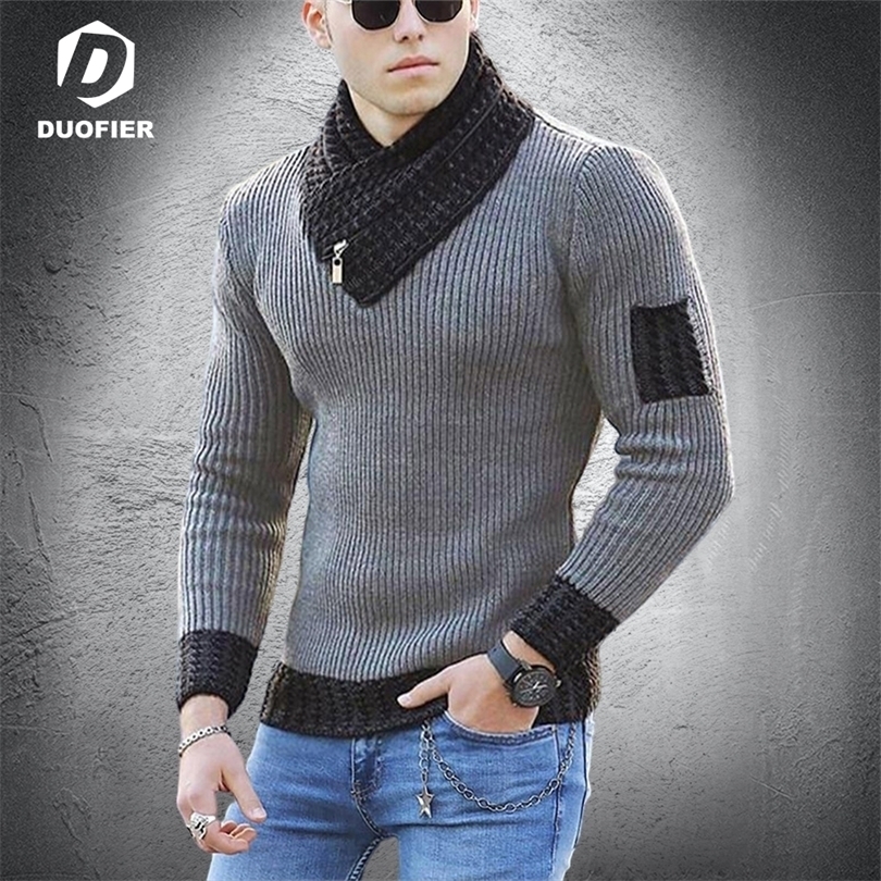 Mens Sweaters Fashion Autumn Men Casual Vintage Style Sweater Wool Turtleneck Oversize Winter Men Warm Scarf Collar Pullovers Sweaters 220923