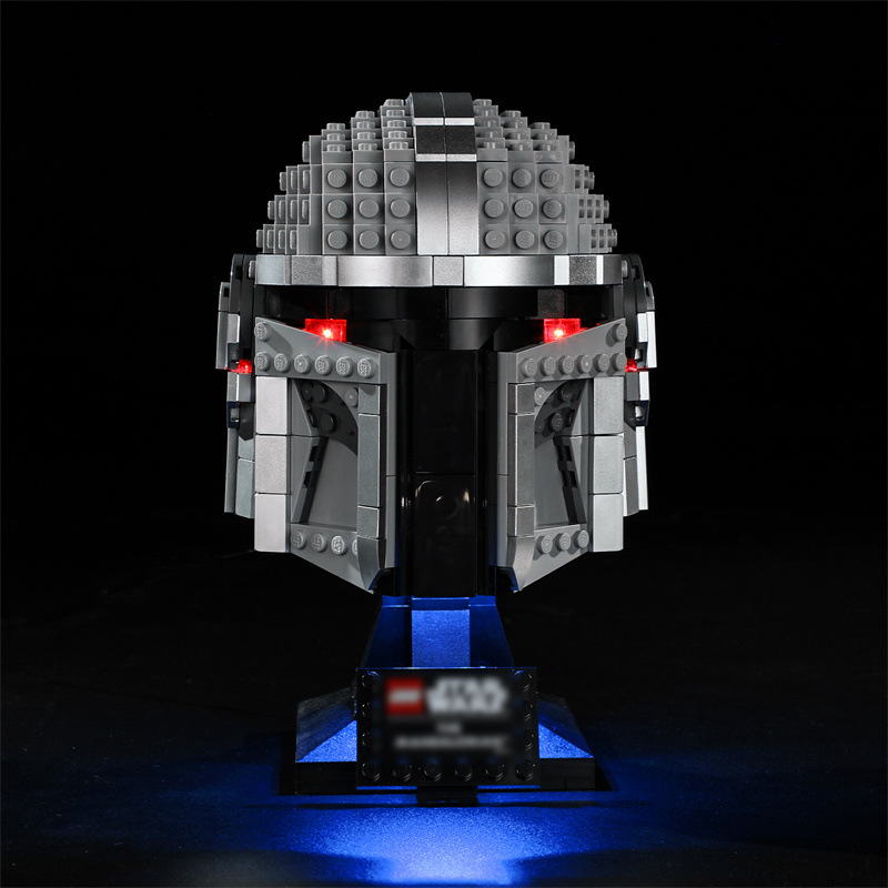 

Lego Building Block Star Wars 75328 Mandalorian Helmet LED Lights Handmade Toys Home Furnishing Gifts