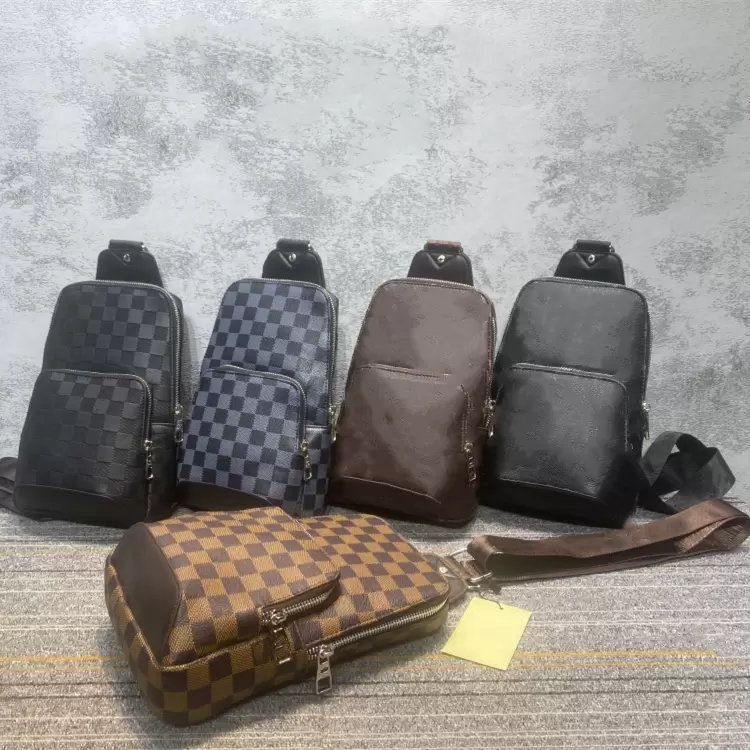 Men Handbag Crossbody Shoulder bags satchels messenger bags black grid designer Purse Mobile phone storage mens chest bag Man handbags Backpack