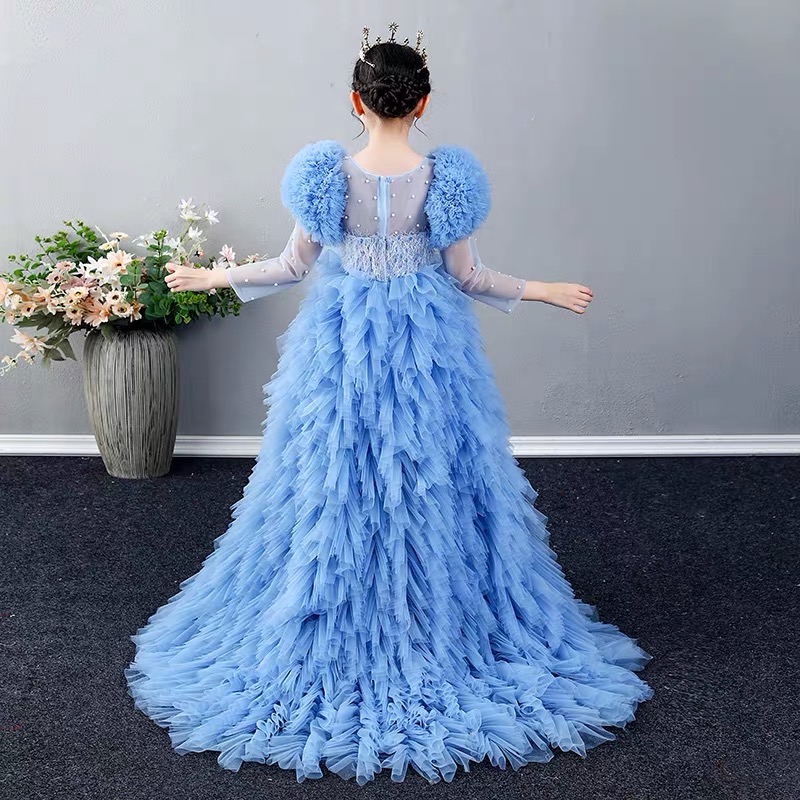 Cute Flower Girl Dresses For Wedding Spaghetti Lace Floral Appliques Tiered Skirts Girls Pageant Dress ball gown Kids tutu Birthday Gowns