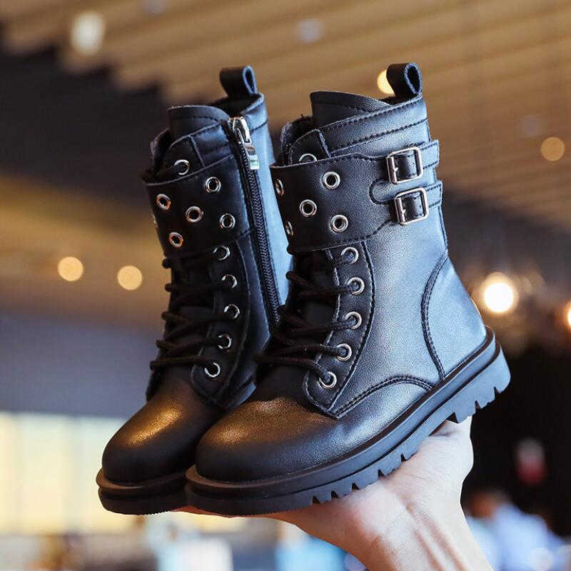 Boots 2022 Autumn Winter Leather Children Shoes Boys Girls Fashion Soft Baby Short Comfortable Anti-slip Kids T220925