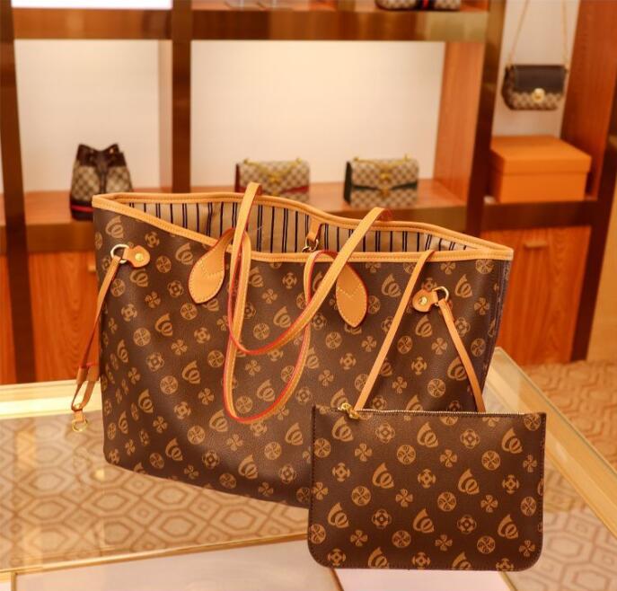2pcs High Quality Women Handbags Ladies Designer Composite Bags Lady Clutch Bag Shoulder Tote Female Purse Wallet HandbagA