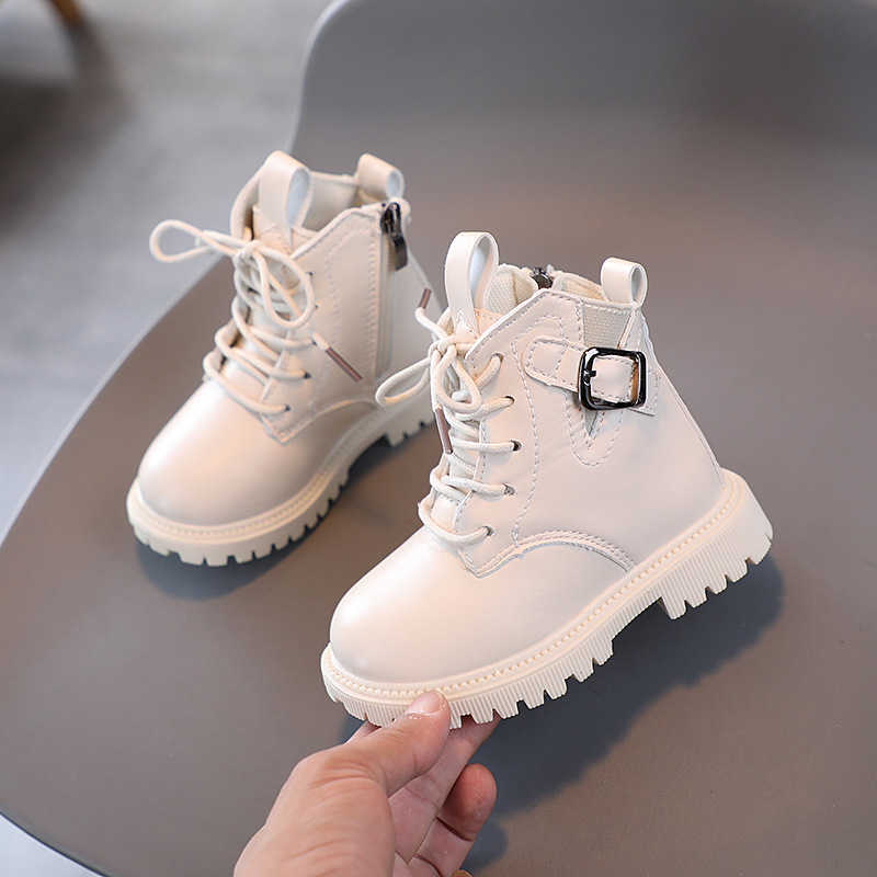 Boots Children's Pu Leather Boots 2024 Autumn Kids Anti-slip Casual Shoes Fashion Girls Soft Bottom Short Boots Size 21-30 H259 T240921