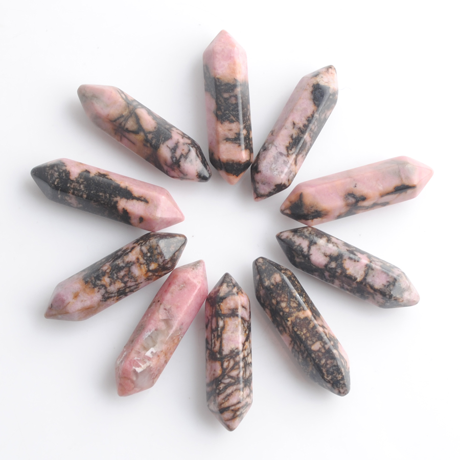 Wholesale Loose Gemstones Hexagonal Healing Pointed Reiki Chakra Natural Rhodonite stone 30x8mm No Drilling Hole Pendant Beads U3313
Wholesale Loose Gemstones Hexagonal Healing Pointed Reiki Chakra Natural Rhodonite stone 30x8mm No Drilling Hole Pendant Beads U3313
