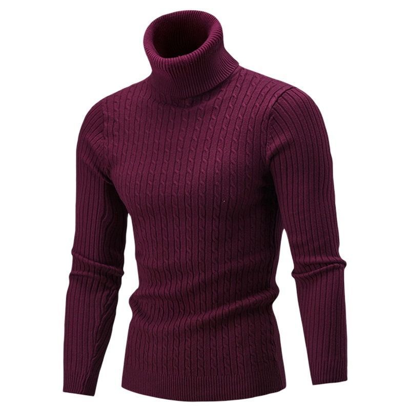Mens Sweaters Autumn Winter Mens Turtleneck Sweater Mens Knitting Pullovers Rollneck Knitted Sweater Warm Men Jumper Slim Fit Casual Sweater 220923