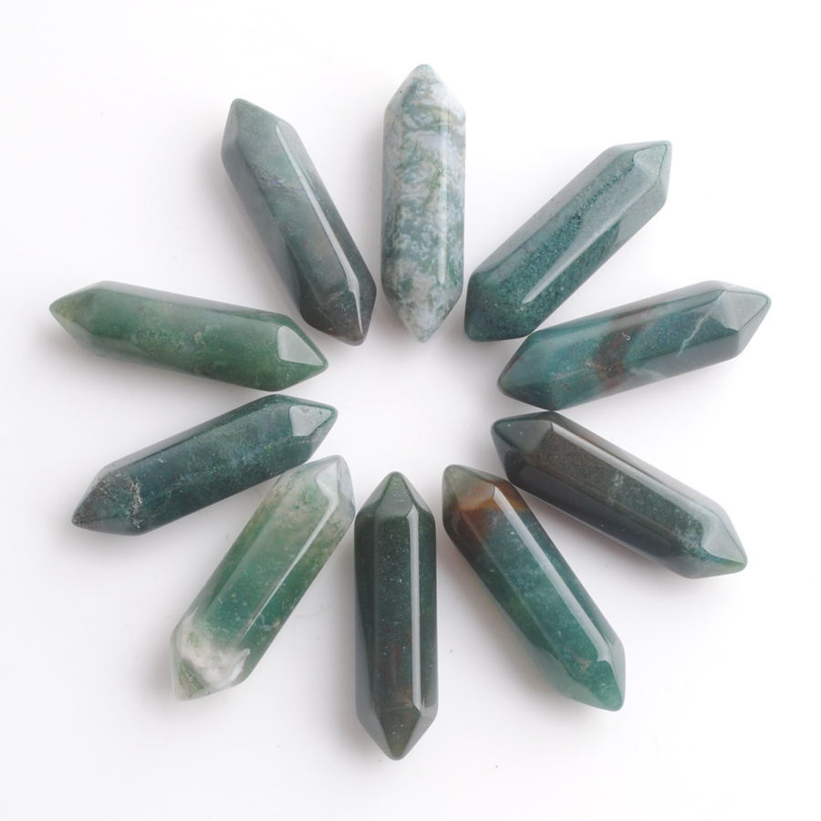 Wholesale Loose Gemstones Hexagonal Healing Pointed Reiki Chakra Natural Aquatic agate stone 30x8mm No Drilling Hole Pendant Beads U3314
Wholesale Loose Gemstones Hexagonal Healing Pointed Reiki Chakra Natural Aquatic agate stone 30x8mm No Drilling Hole Pendant Beads U3314