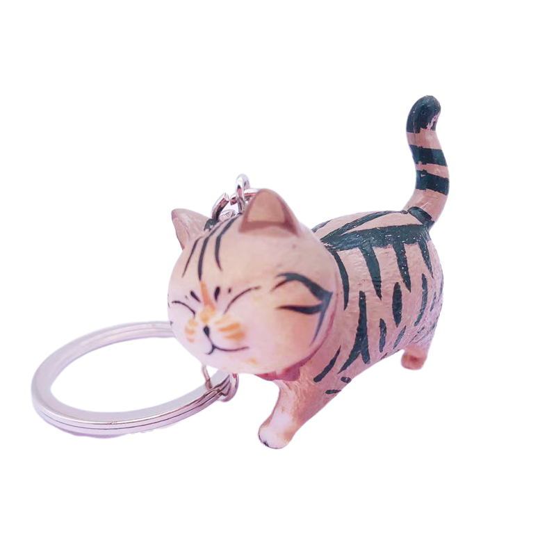 Kitten Cat Pendant Key Chains Rings Cute Cartoon Vinyl Car Keyrings Holder Bag Hanging Charm Creative Fashion Design Animal Jewelry Keychains Trinkets