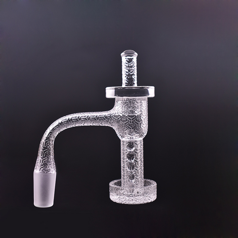 Sandblasted Full Weld Terp Slurper Quartz Banger Nail Beveled Edge Quartz Nails with Cap & Pillar for Dab Rig Bong Hookah 10m 14mm 18mm Joint 1pcs